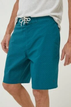 FatFace Green Camber Geo Print Swim Shorts