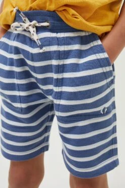 FatFace Blue Eddie Stripe Sweat Shorts -Fat Face Shop D78324s3