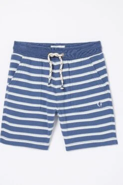 FatFace Blue Eddie Stripe Sweat Shorts -Fat Face Shop D78324s5