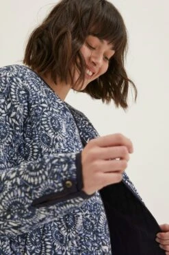 FatFace Blue Printed Watercolour Batik Jacket -Fat Face Shop D78337s5