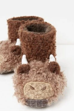 FatFace Hamish Brown Cow Slipper Boots -Fat Face Shop D83096s4