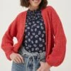 Fat Face Red Anna Cardigan -Fat Face Shop D90548s