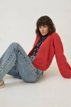 Fat Face Red Anna Cardigan -Fat Face Shop D90548s3