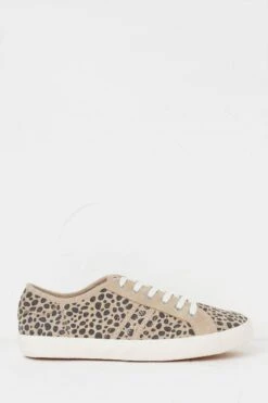 FatFace Natural Harlow Animal Print Trainers