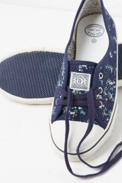 FatFace Blue Floral Print Ballet Trainers -Fat Face Shop D90552s3