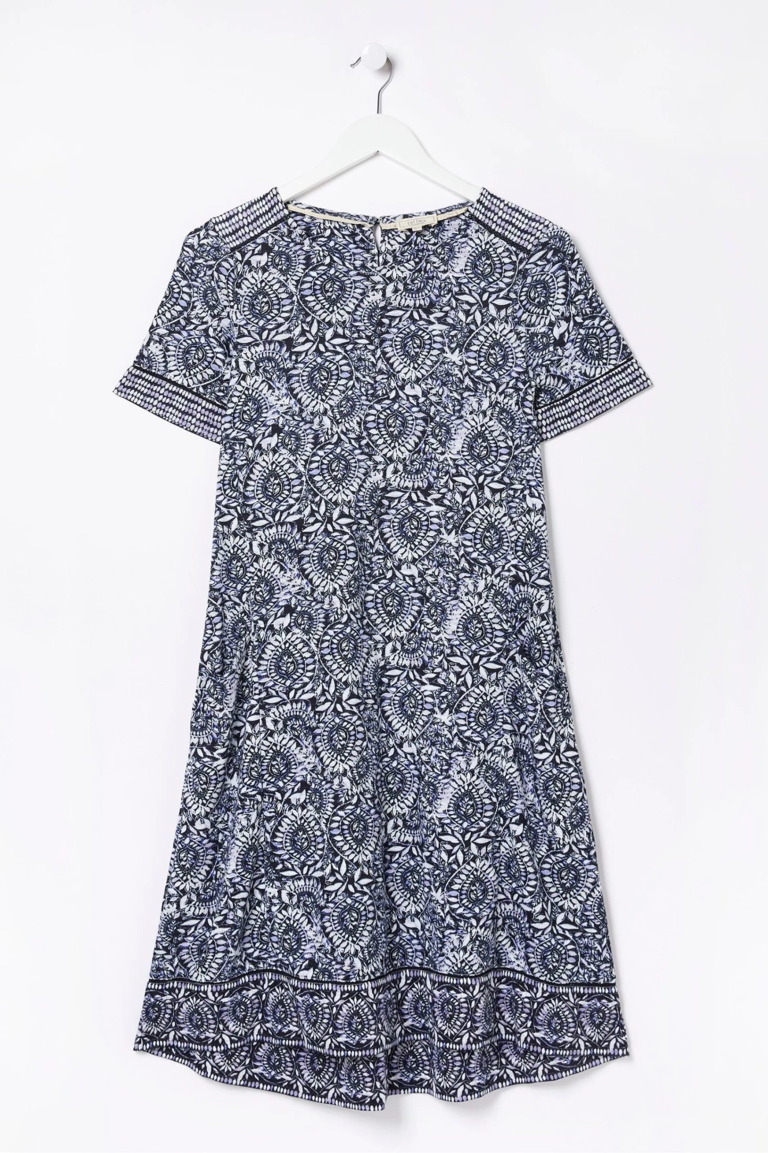 FatFace Blue Simone Batik Jersey Dress 8 FatFace Blue Simone Batik Jersey Dress - Image 6