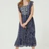 FatFace Blue Izzi Stripe Embroidered Dress 1 FatFace Blue Izzi Stripe Embroidered Dress -Fat Face Shop D90558s