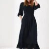 FatFace Adele Black Midi Dress