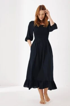 FatFace Adele Black Midi Dress