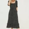 FatFace Nikki Black Spot Jersey Midi Dress -Fat Face Shop D90567s