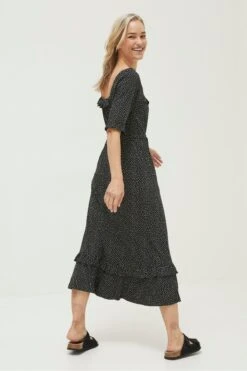 FatFace Nikki Black Spot Jersey Midi Dress -Fat Face Shop D90567s3