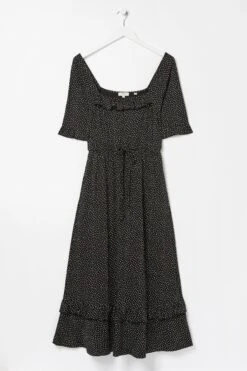 FatFace Nikki Black Spot Jersey Midi Dress -Fat Face Shop D90567s6
