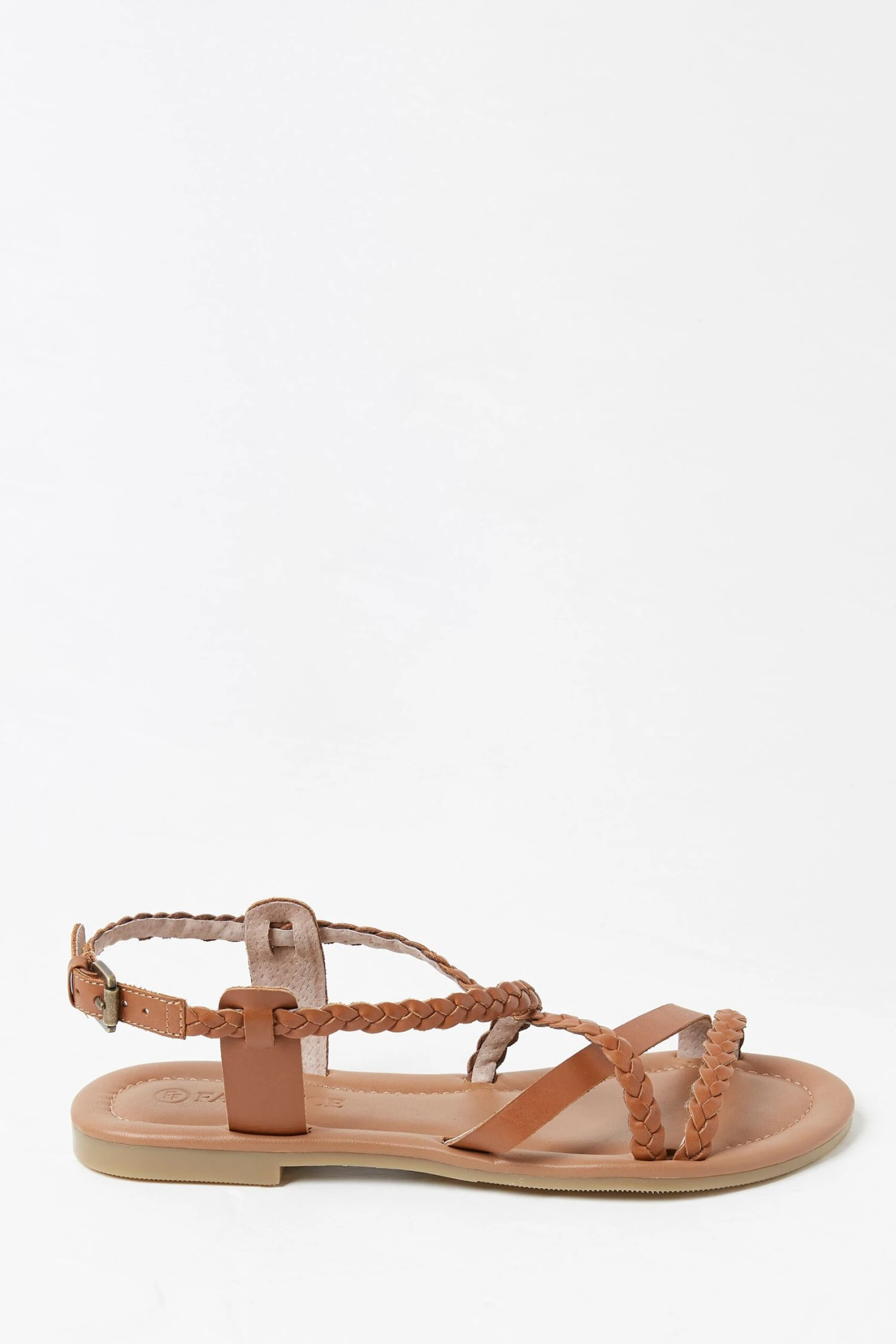 FatFace Brown Leather Braided Strappy Sandals 3 FatFace Brown Leather Braided Strappy Sandals
