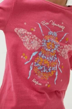 FatFace Red Bee Graphic T-Shirt -Fat Face Shop D90588s4