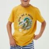 FatFace Yellow Summer Wave Graphic T-Shirt -Fat Face Shop D90592s