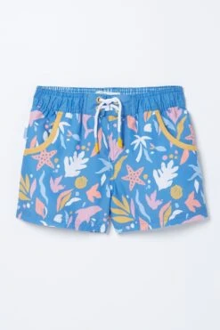FatFace Blue Sea Scape Swim Shorts