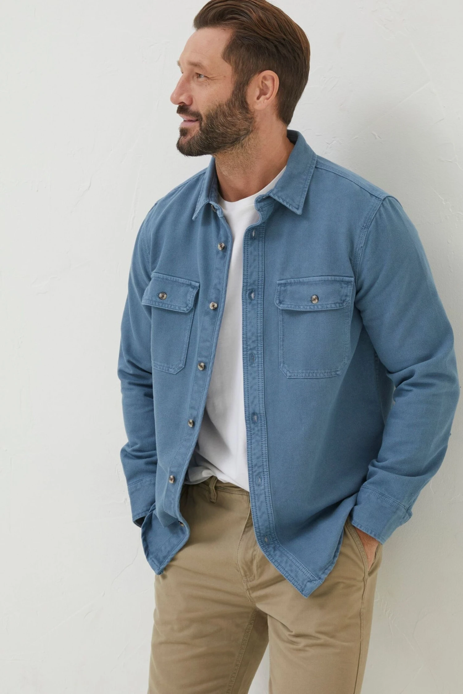 FatFace Blue Rafety Twill Shirt 3 FatFace Blue Rafety Twill Shirt