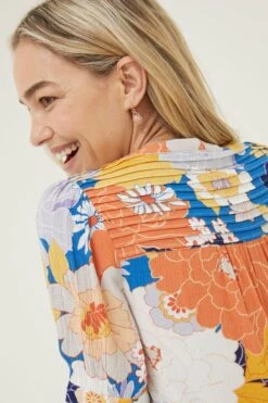 FatFace Blue Jodie Coastal Bloom Blouse -Fat Face Shop M85 924s4