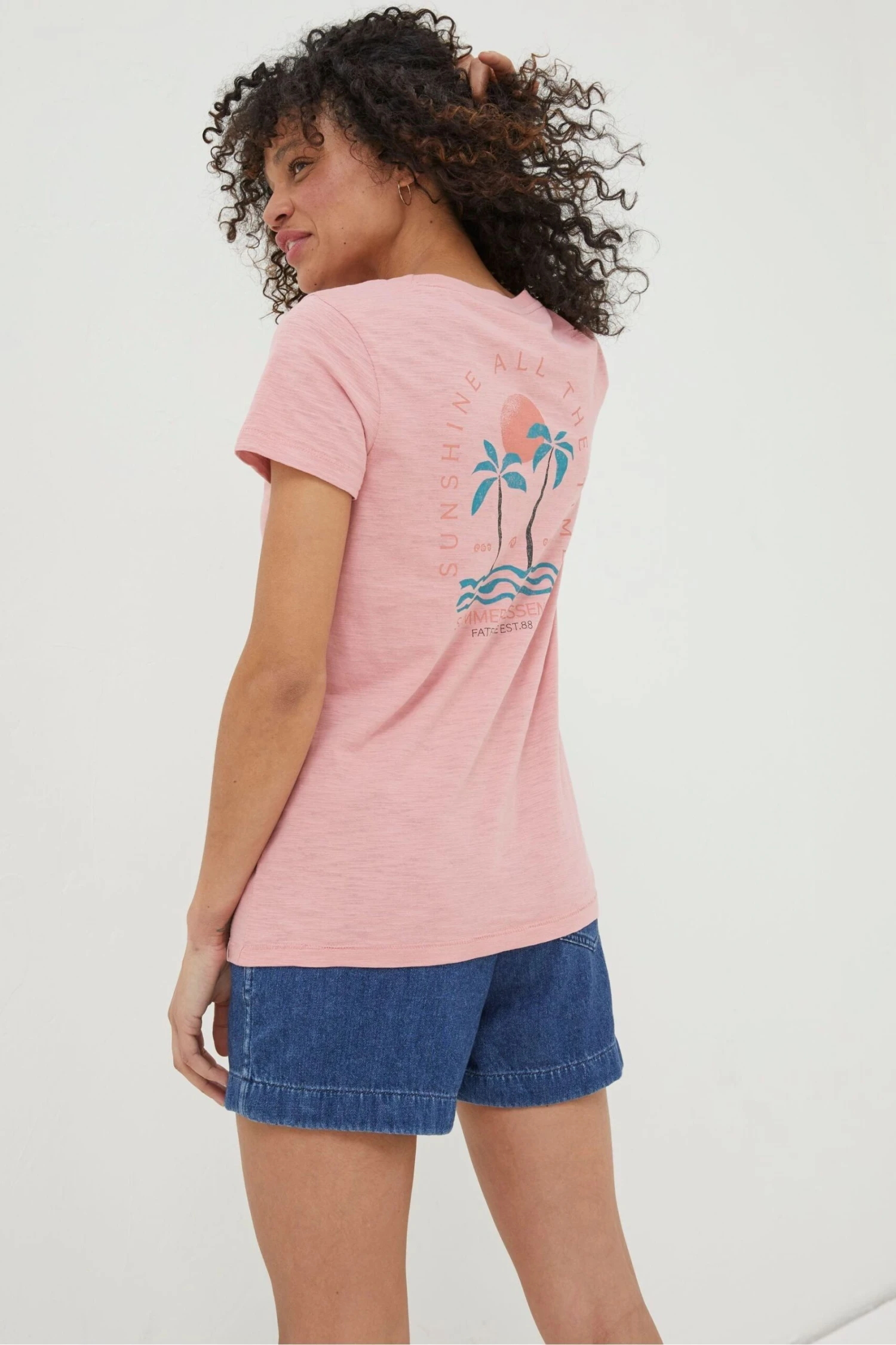 FatFace Pink Sunshine All The Time T-Shirt 6 FatFace Pink Sunshine All The Time T-Shirt - Image 4