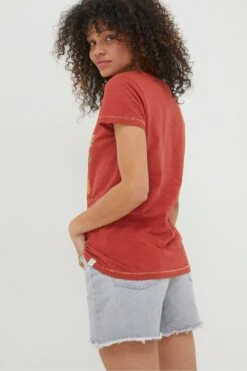 FatFace Red Summer Haze T-Shirt -Fat Face Shop M85 963s5