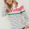 FatFace Natural Stripe Airlie Sweat Top -Fat Face Shop M85968s