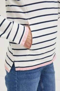 FatFace Natural Stripe Airlie Sweat Top -Fat Face Shop M85968s4