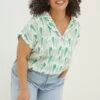 FatFace Natural Val Parrot Linen Blend Shirt