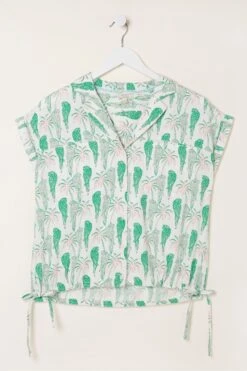FatFace Natural Val Parrot Linen Blend Shirt -Fat Face Shop M86194s6