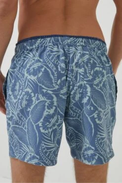 FatFace Blue Trevose Palm Print Swim Shorts -Fat Face Shop M87819s3