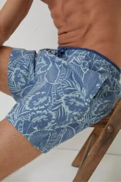 FatFace Blue Trevose Palm Print Swim Shorts -Fat Face Shop M87819s4