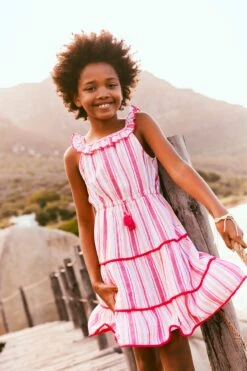 FatFace Pink Raya Stripe Woven Dress