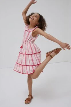 FatFace Pink Raya Stripe Woven Dress -Fat Face Shop M88 832s5