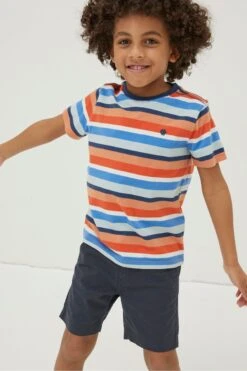 FatFace Natural Seaton Multi Stripe T-Shirt