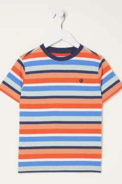 FatFace Natural Seaton Multi Stripe T-Shirt -Fat Face Shop M88847s4