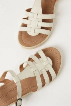 FatFace Adira Cage Espadrille White Sandals -Fat Face Shop M89 695s4