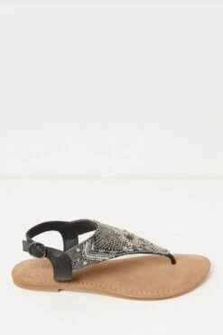 FatFace Silver Madeliene Beaded Sandals