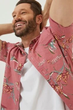 FatFace Pink Paradise Print Shirt -Fat Face Shop M90 794s6