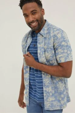 FatFace Blue Hawaiian Print Shirt