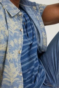 FatFace Blue Hawaiian Print Shirt -Fat Face Shop M90865s3