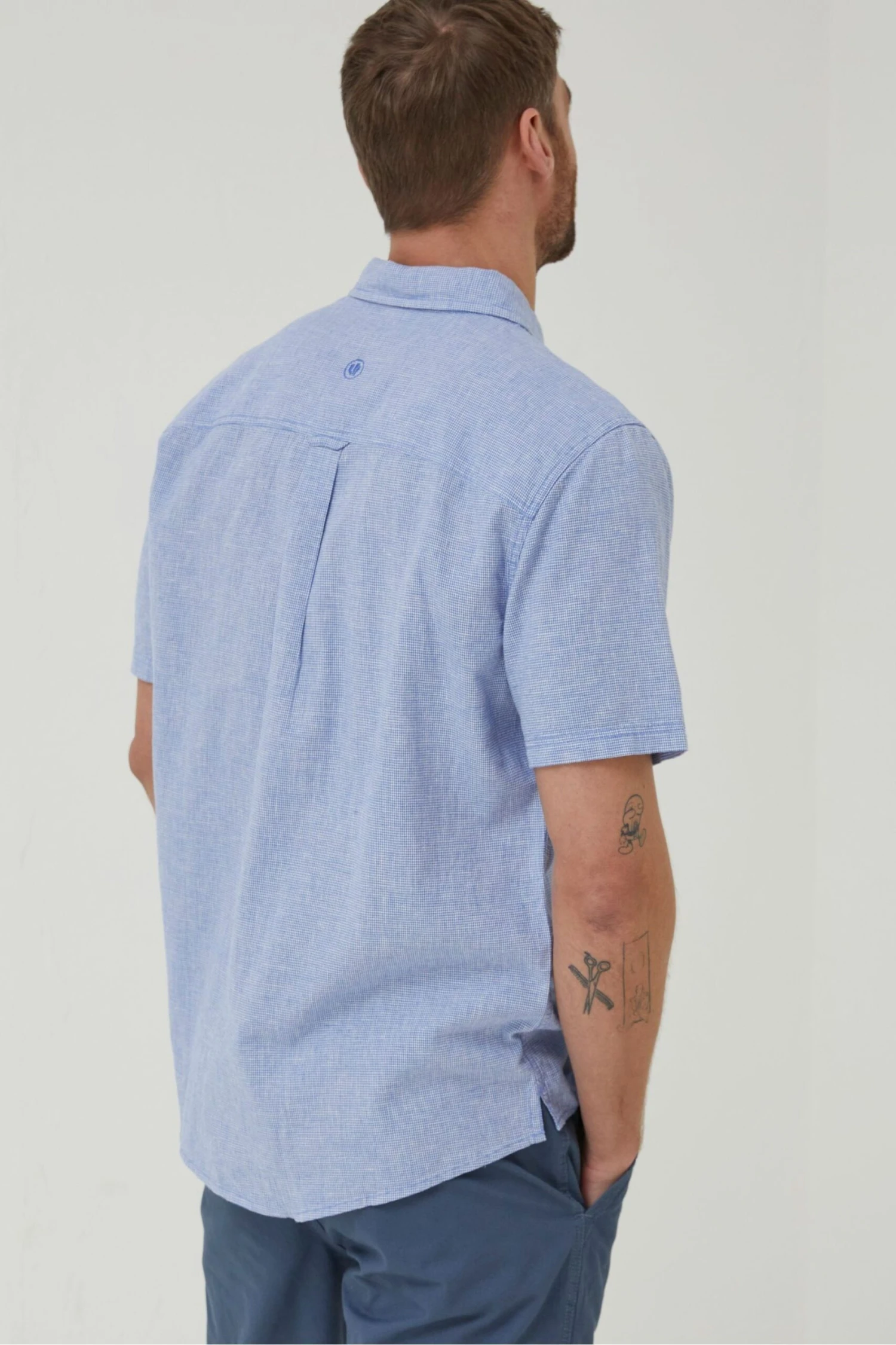 FatFace Blue Bugle Micro Check Shirt 4 FatFace Blue Bugle Micro Check Shirt - Image 2