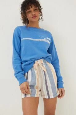 FatFace Blue Jennifer Waves Crew Sweat -Fat Face Shop M91829s3