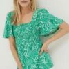 FatFace Green Lucia Tropical Leaf Top -Fat Face Shop M91830s