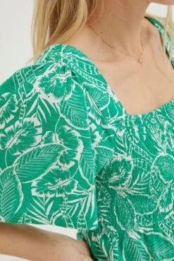 FatFace Green Lucia Tropical Leaf Top -Fat Face Shop M91830s3