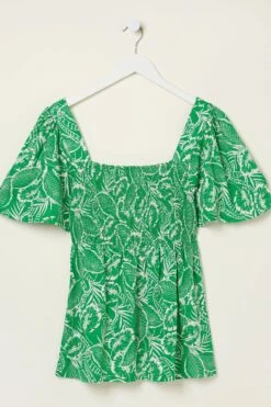 FatFace Green Lucia Tropical Leaf Top -Fat Face Shop M91830s5
