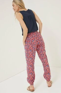 FatFace Red Lyme Woodblock Cuffed Trousers -Fat Face Shop M91931s2