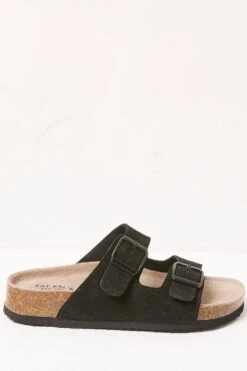FatFace Meldon Double Strap Black Sandals