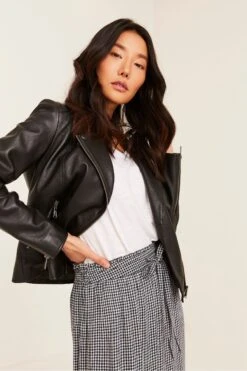 FatFace Black Bethany Biker Jacket