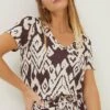 FatFace Maggie Bold Ikat Linen T-Shirt -Fat Face Shop T49 408s