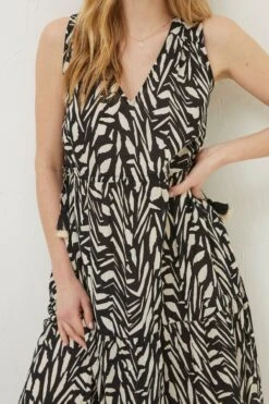 FatFace Avery Paint Stroke Midi Black Dress -Fat Face Shop T49 480s5