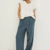 FatFace Blue Portloe Cropped Trousers -Fat Face Shop T49387s